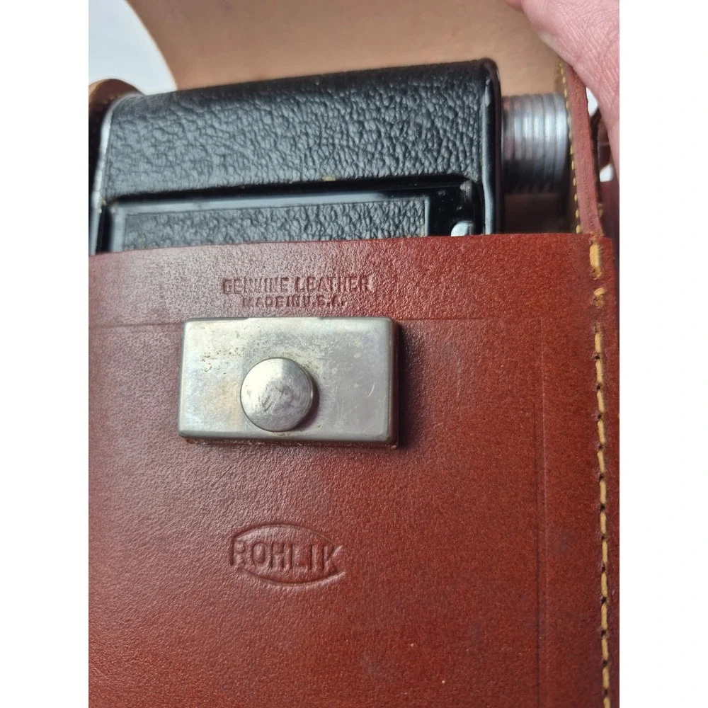 Rollex 20 Vintage Folding Bellows Camera USA Made With Rohlik Leather Case Gift‎